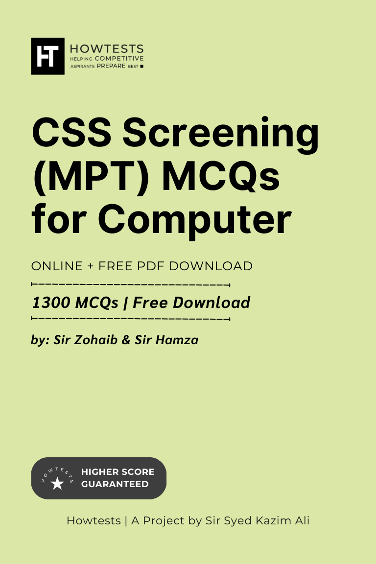CSS Screening (MPT) MCQs for Computer Science